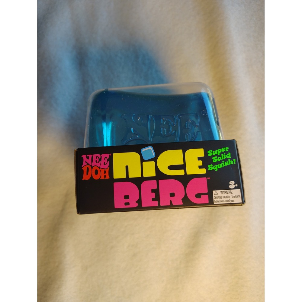 NeeDoh Nice Berg Toy Unisex OS Blue New Super Solid Squish Sensory Stress Cube